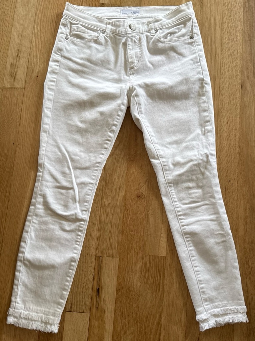 Loft Petite Women's Skinny Jeans with Frayed Hem